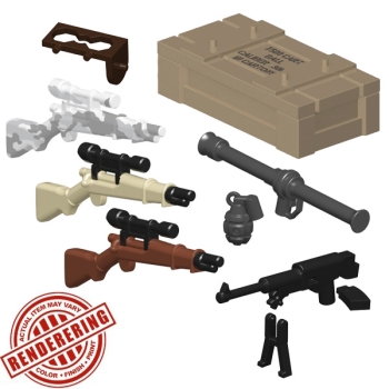 Custom Brick Forge WW2 US Waffen Weapen Set für z.B. LEGO ® Figuren